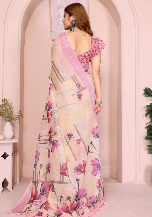 Sari en coton et lin Sari Indien