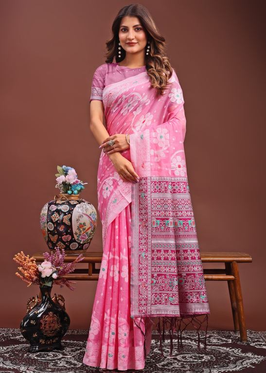 Sari en coton et lin Sari Indien