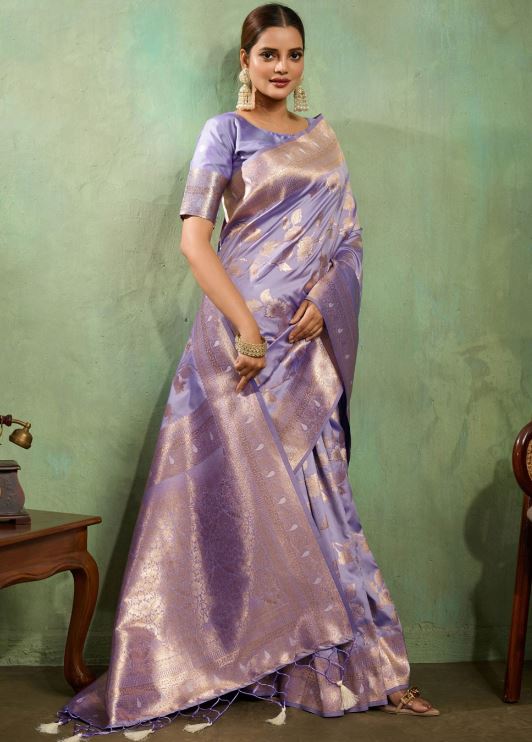 Sari Banarasi fuchsia en pure soie Sari Indien