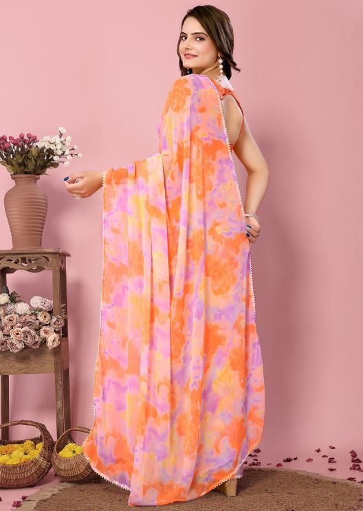 Sari en chiffon style contemporain Sari Indien