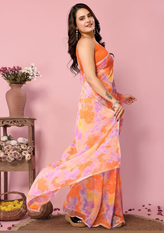 Sari en chiffon style contemporain Sari Indien