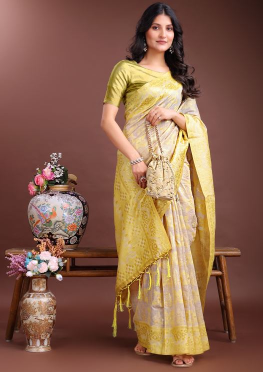 Sari en coton et lin Sari Indien