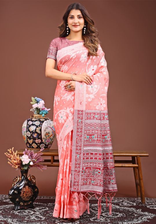 Sari en coton et lin Sari Indien