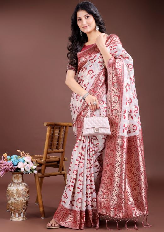 Sari en coton et lin Sari Indien