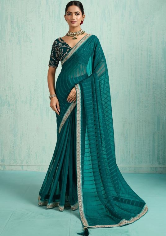 Sari en chiffon uni Sari Indien