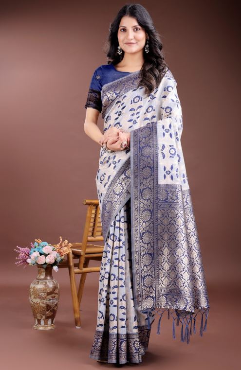 Sari en coton et lin Sari Indien