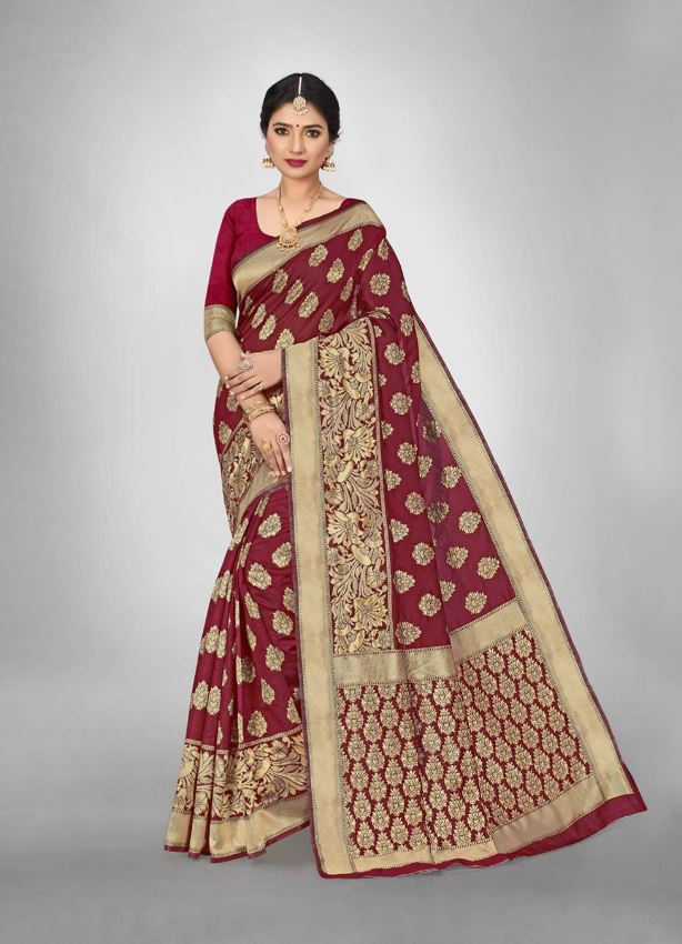 Sari en soie artificielle Sari Indien