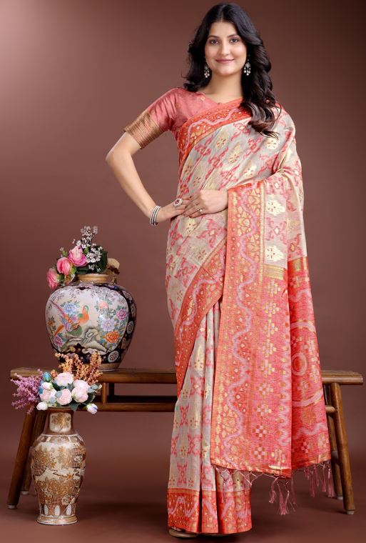 Sari en coton et lin Sari Indien