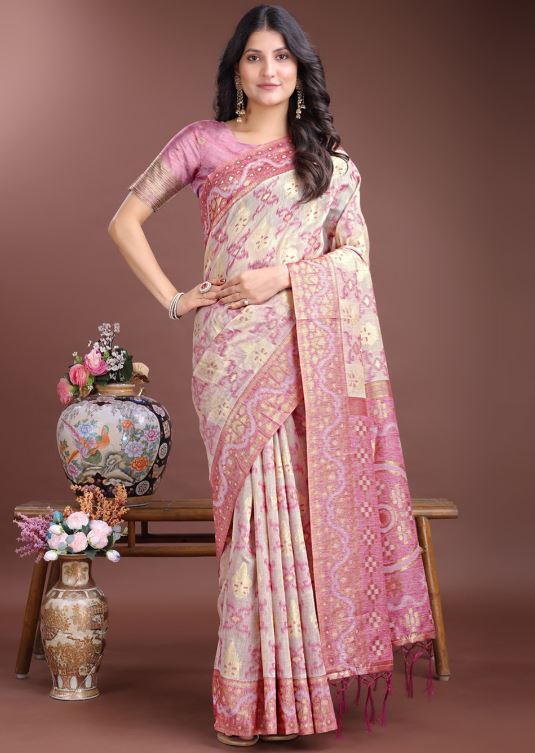 Sari en coton et lin Sari Indien