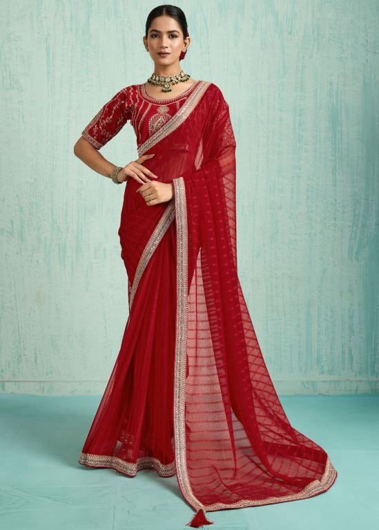 Sari en chiffon uni Sari Indien