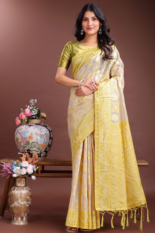 Sari en coton et lin Sari Indien