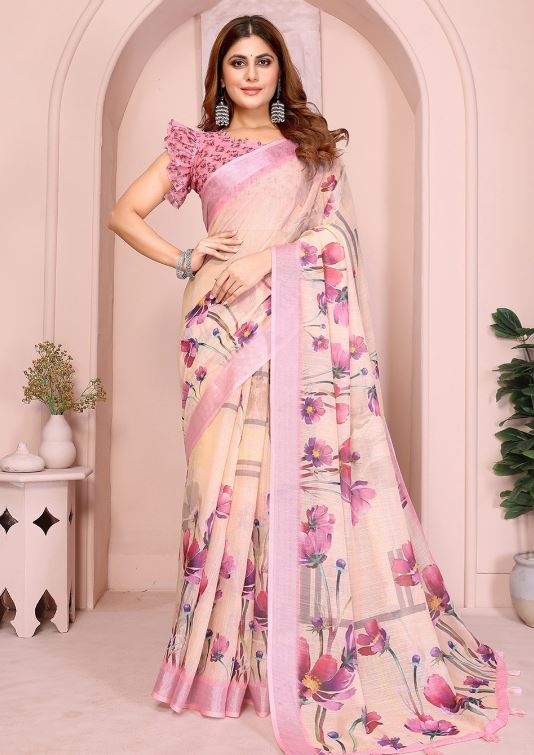 Sari en coton et lin Sari Indien