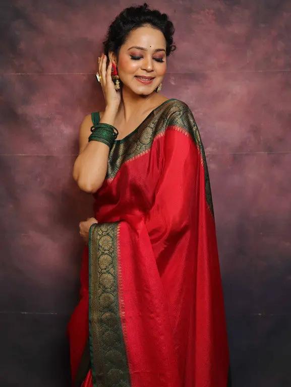 Sari uni en nylon semi-soie Sari Indien