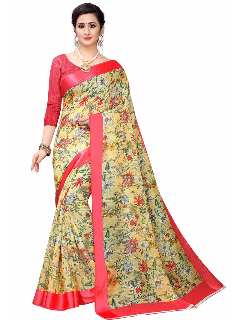 Sari floral en coton Sari Indien